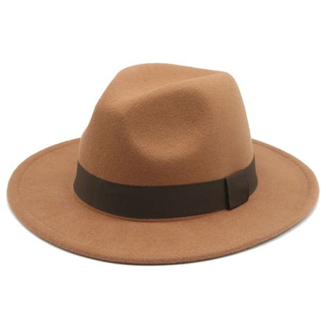 Classic Fedora Hat With Large Brim Visible Variety
