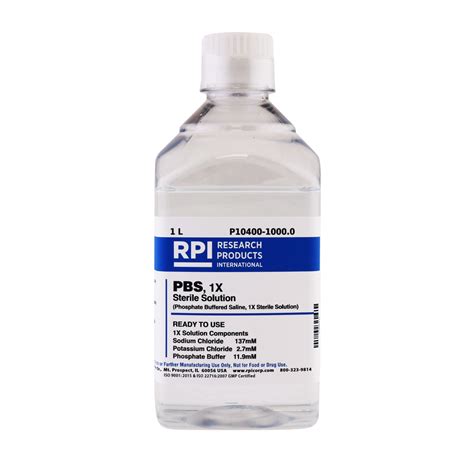 P10400 10000 Pbs 1x Solution Phosphate Buffered Saline 1x Sterile