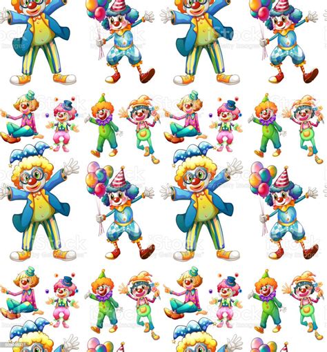 Seamless Clowns Stock Illustration Download Image Now Cheerful