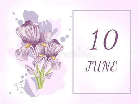 June 10 10th Day Of The Month Calendar Datetwo Beautiful Iris