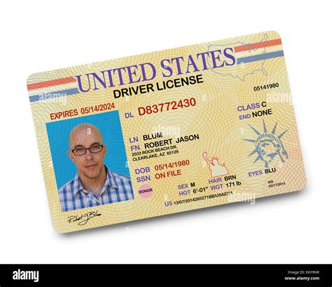 Us Driver License Isolated On White Background Stock Photo Alamy