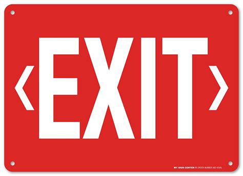 Exit With Double Arrows Safety Sign Emergency Exit Signs X