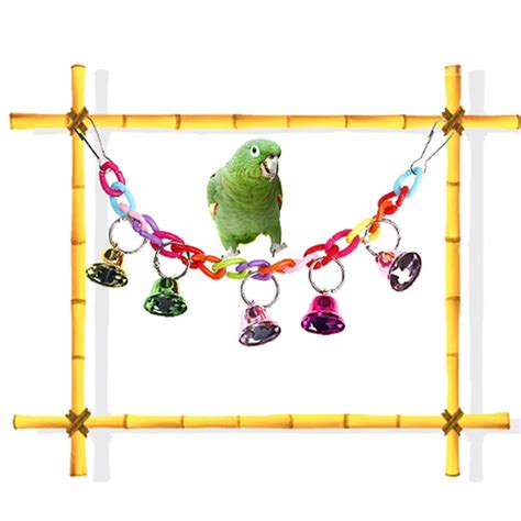 1 Pcs Lovely Bell Pet Parrot Bird Toys Chewing Climbing Swing Toys For