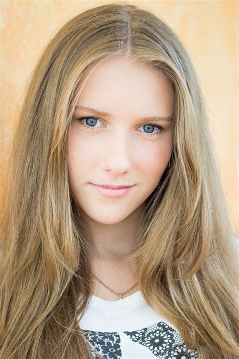 Young Beautiful Teenage Girl Portrait Headshot Stock Photo Image Of