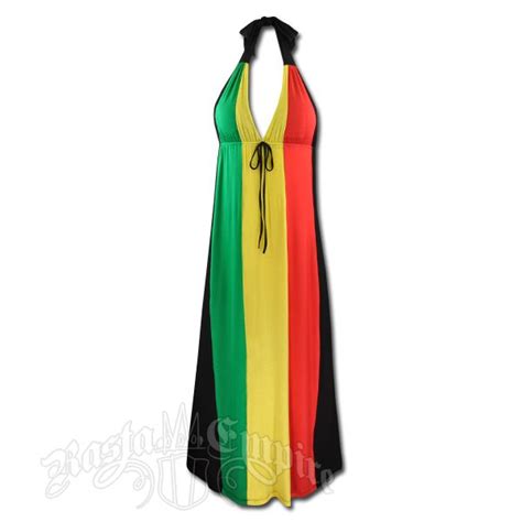 rasta and reggae long halter dress with tie rasta reggae reggae dress rasta dress party