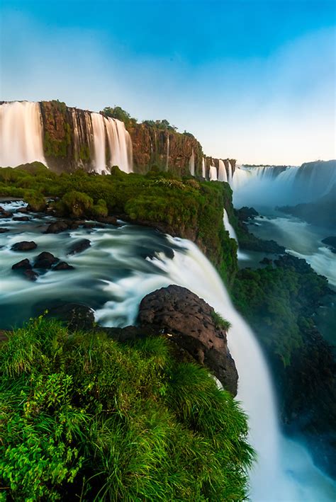 Iguazu Falls Iguacu In Portugese On The Border Of Brazil And