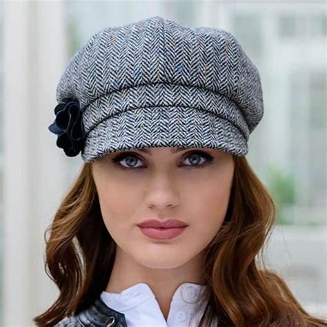 Ladies Newsboy Cap Gray Tweed Celtic Clothing Company Celtic