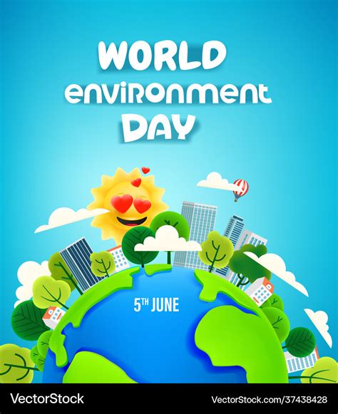 World Environment Day Banner On 5th June Vector Image