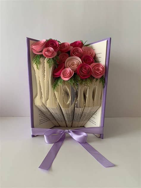Check spelling or type a new query. Mom book sculpture Origami flowers Gift for mom Mother's ...