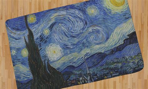 Starry night depicts a dreamy interpretation of the artist's asylum room's sweeping view of. The Starry Night (Van Gogh 1889) Area Rug - YouCustomizeIt