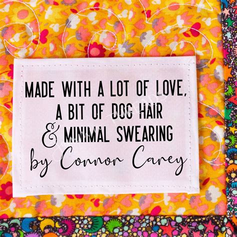 A Bit Of Dog Hair And Minimal Swearing Funny Personalized Quilt Labe