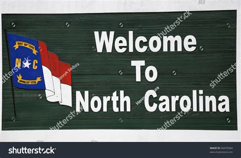 Welcome North Carolina Road Sign Stock Photo 66470584 Shutterstock