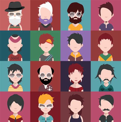 Set Of People Avatars With Backgrounds 548727 Vector Art At Vecteezy