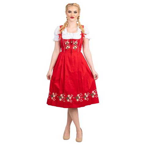 dirndl trachten haus 3 piece long german oktoberfest dirndl cotton dress for womens and girls