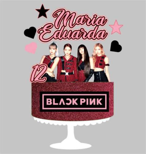 Topo De Bolo Black Pink Elo7 Produtos Especiais