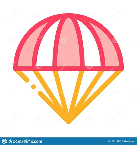 Parachute Icon Vector Outline Illustration Stock Vector Illustration