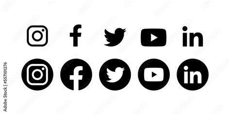 Social Media Icons Facebook Twitter Instagram Youtube Linkedin In
