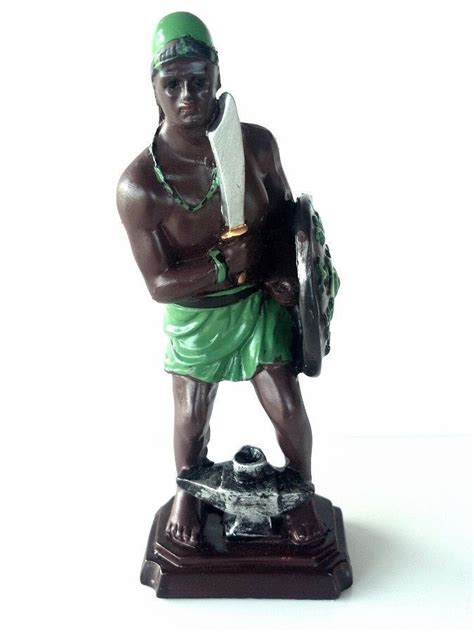 5 Inch Statue Orisha Ogun Yoruba Santeria Guerrero Ogum Warrior