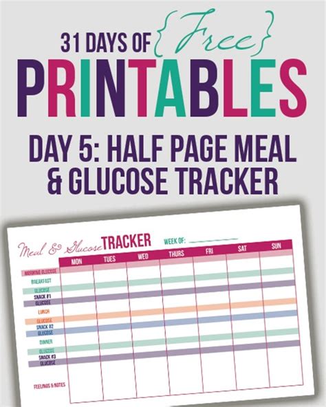 You just need a little imagination to come up good thing, our diabetic recipes have that and more. Meal and Glucose Tracker Half Letter (Day 5) - I Heart Planners