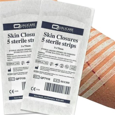 10 X Sterile Skin Closure Steri Strips Butterfly Stitches 3mm X 75mm Wound Cuts Ebay