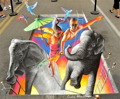 anamorphic street art 3d optical illusions carlos alberto gh chalk art festival street art