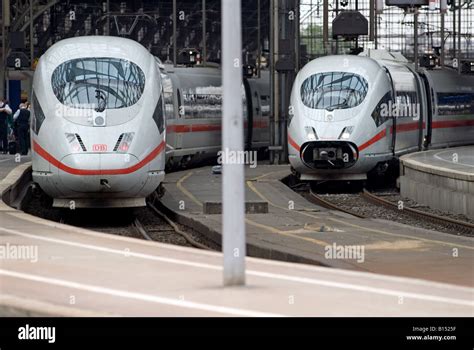 German Railway High Speed Express Trains Ice Cologne Main Station