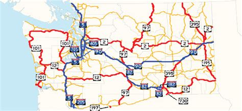 Laminated Map Large Detailed Roads And Highways Map Of Washington Images