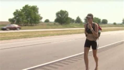 Woman Runs Barefoot Across America