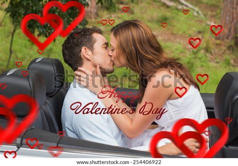 Beautiful Couple Kissing Back Seat Against Stock Illustration 254406922