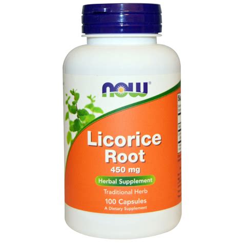 Licorice Root 450mg 100 Capsules Now Foods Online Supplement Store