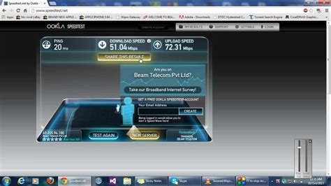 Testmyspeed performs internet speed test to check your internet speed (wifi network, broadband, mobile). Speed Test on Beam Fiber,Hyderabad~~~India - YouTube