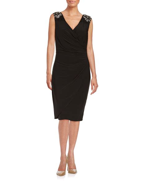 Lyst Alex Evenings Beaded Cocktail Dress In Black