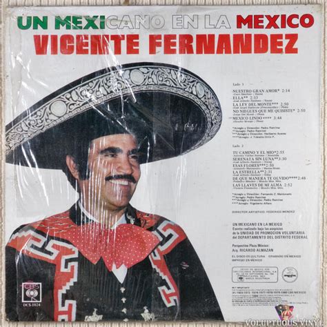Vicente Fernandez ‎ Un Mexicano En La México 1984 Vinyl Lp Album