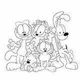 Garfield Coloring Pages Odie Pooky Printable Toddler Jon sketch template
