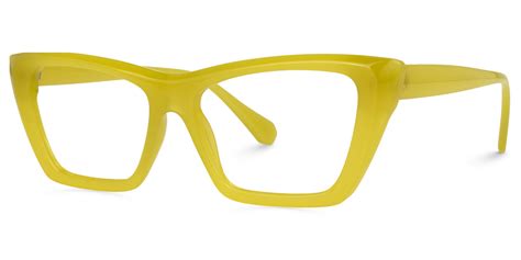 Montgomery Rectangle Yellow Eyeglasses Vooglam
