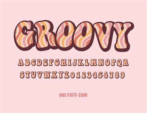 Groovy Psychedelic Colorful Alphabet Vector Eps Svg