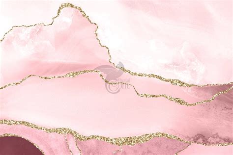Blush Pink And Gold Agate Borders Pink And Gold Background Pink And