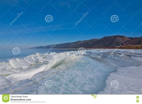 Blue Ice Of Lake Baikal Hummocks Stock Photo Image Of