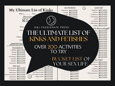 ultimate kink list with fetishes and over 200 sex activities to try unique sex bucket list with