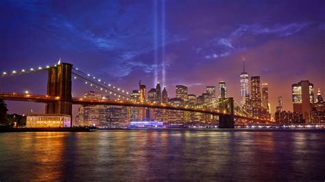 今日の壁紙 911 の Tribute In Light ブルックリン橋、ニューヨーク Oton Jijiのブログ