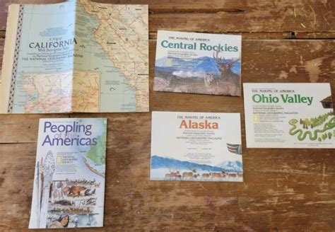 Lot Of 5 Vintage National Geographic America Maps 1200 Picclick