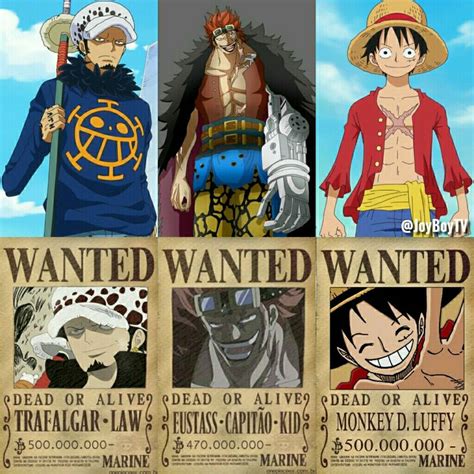 Luffy Law And Kid One Piece Wanted Poster One Piece Anime Anime Luffy