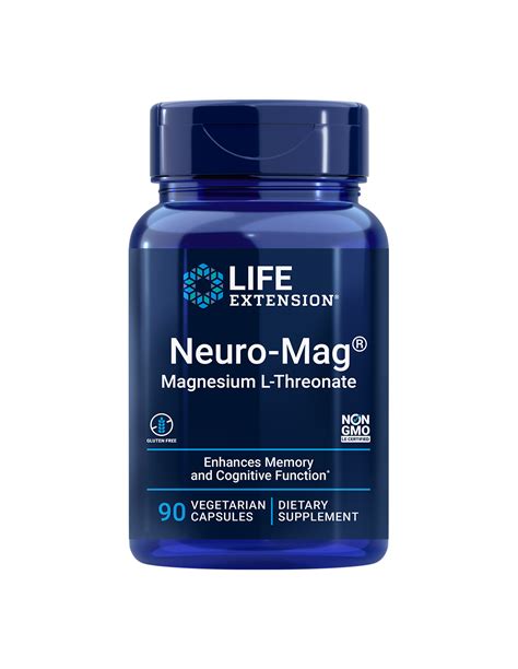 Neuro Mag Magnesium L Threonate 90 Vegetarian Capsules Life Extension
