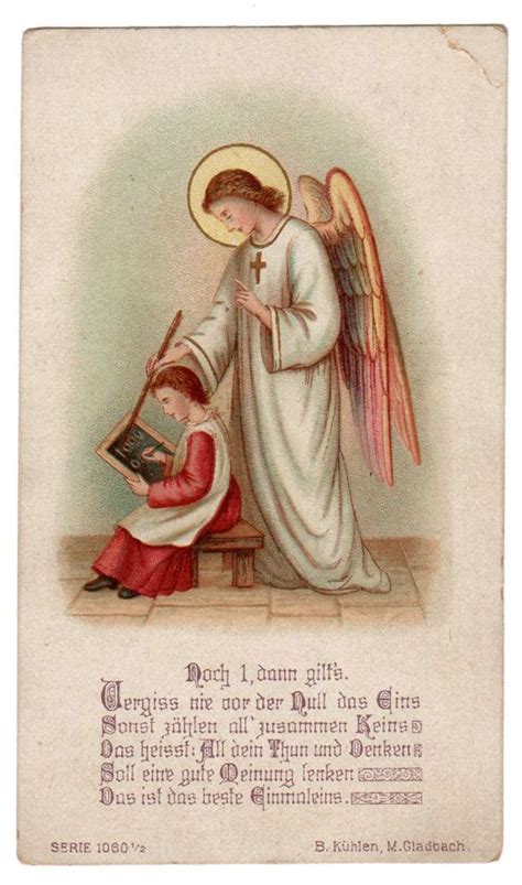 My Guardian Angel Vintage Holy Card Printed In Germany