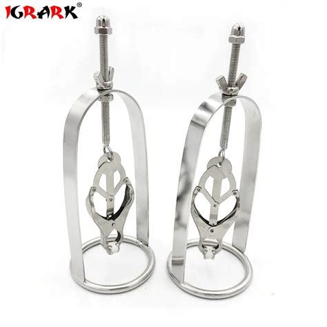 Bdsm Bondage Sex Products Of Metal Nipple Clamp With Metal Chain For