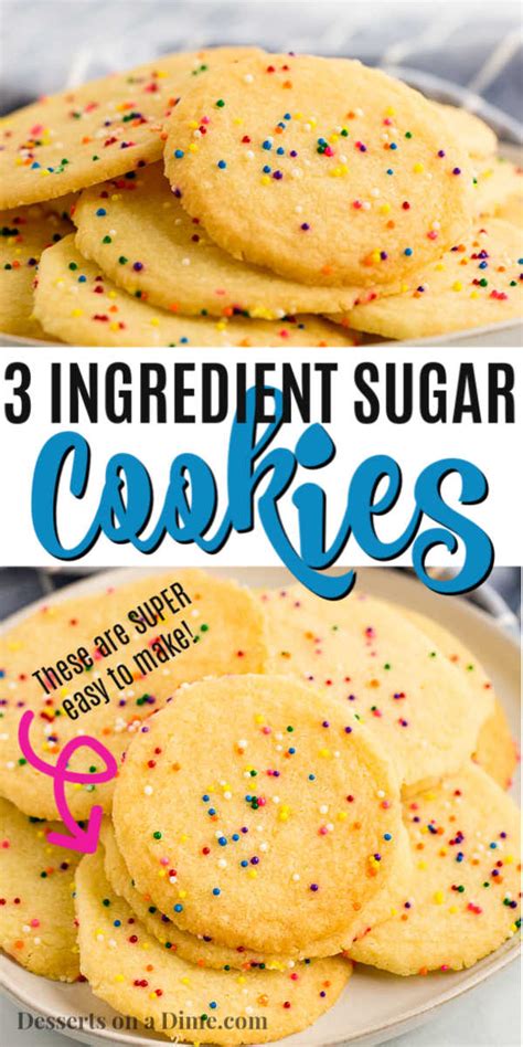 3 Ingredient Sugar Cookies 3 Ingredient Cookies No Egg