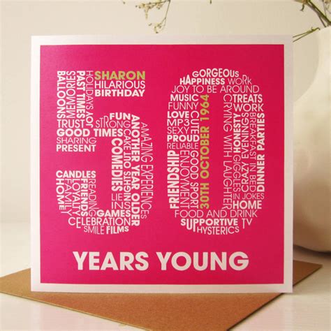 personalised 50th birthday card by mrs l cards | notonthehighstreet.com
