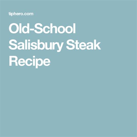 I wish so much my guy would appreciate something like this! Salisbury Steak | Recipe | Salisbury steak, Steak recipes ...
