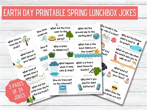 Printable Spring Lunch Box Jokes For Kids To Celebrate Earth Day