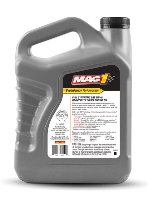 Mag 1 Full Synthetic 5w 40 Ck 4 Heavy Duty Diesel Engine Oil Mag 1